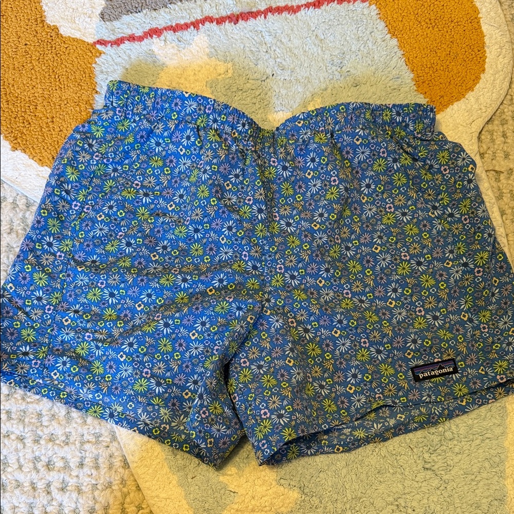 Patagonia Blue Daisy Print Shorts
